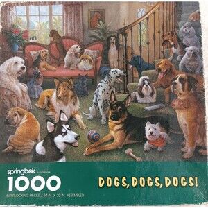 Springbok 1000 Piece Jigsaw Puzzle Dogs Dogs Dogs 24x30 071422WT2